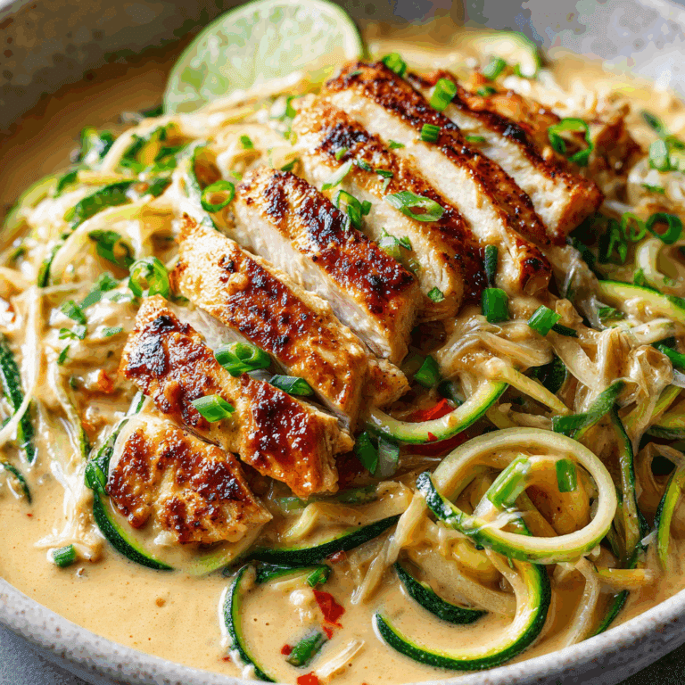 Creamy Peanut Chicken Zucchini Noodles