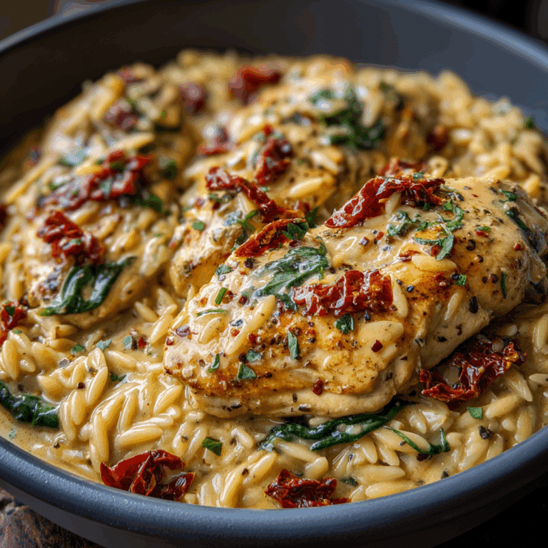 Creamy Tuscan Chicken and Orzo
