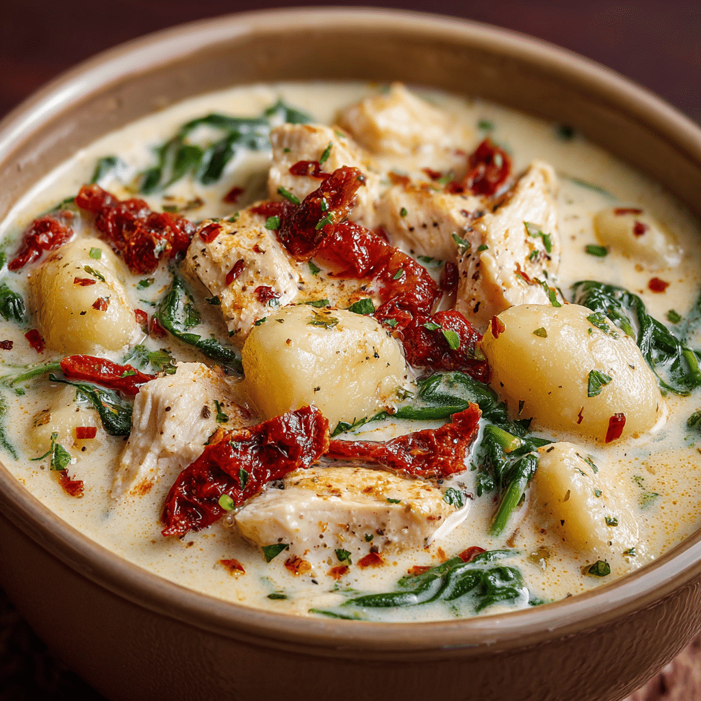 Creamy Tuscan Chicken Gnocchi Soup