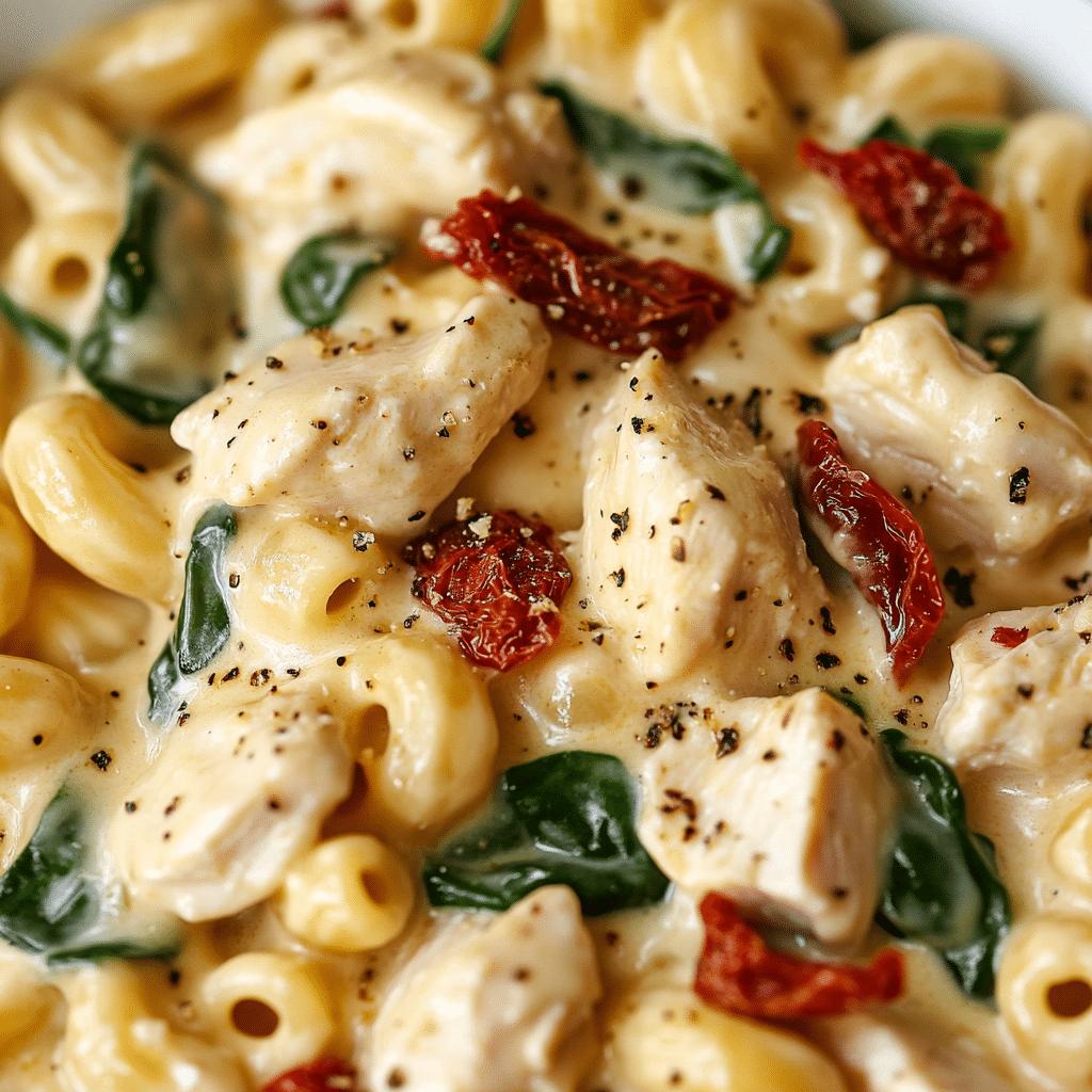 Creamy Tuscan Chicken Mac and Cheese