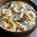 Creamy Tuscan Garlic Tortellini Soup