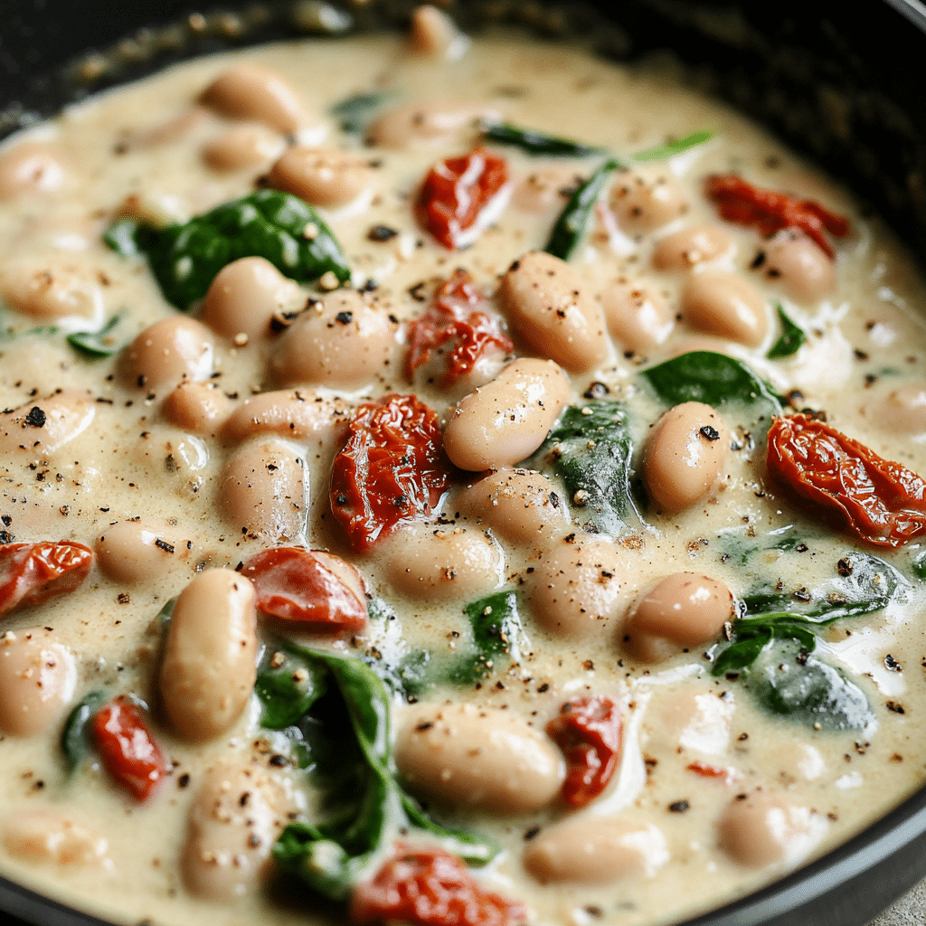 Creamy Tuscan White Bean Skillet