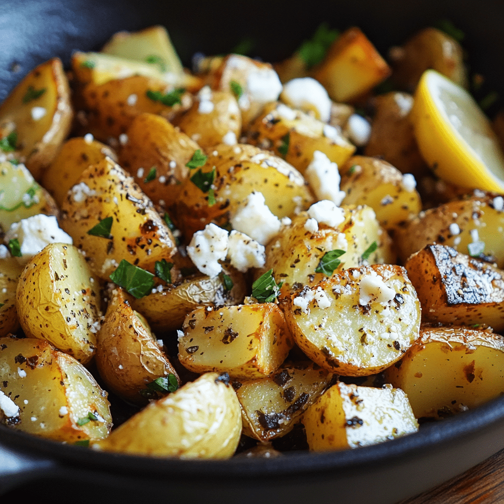 Greek Roast Potatoes with Lemon and Feta