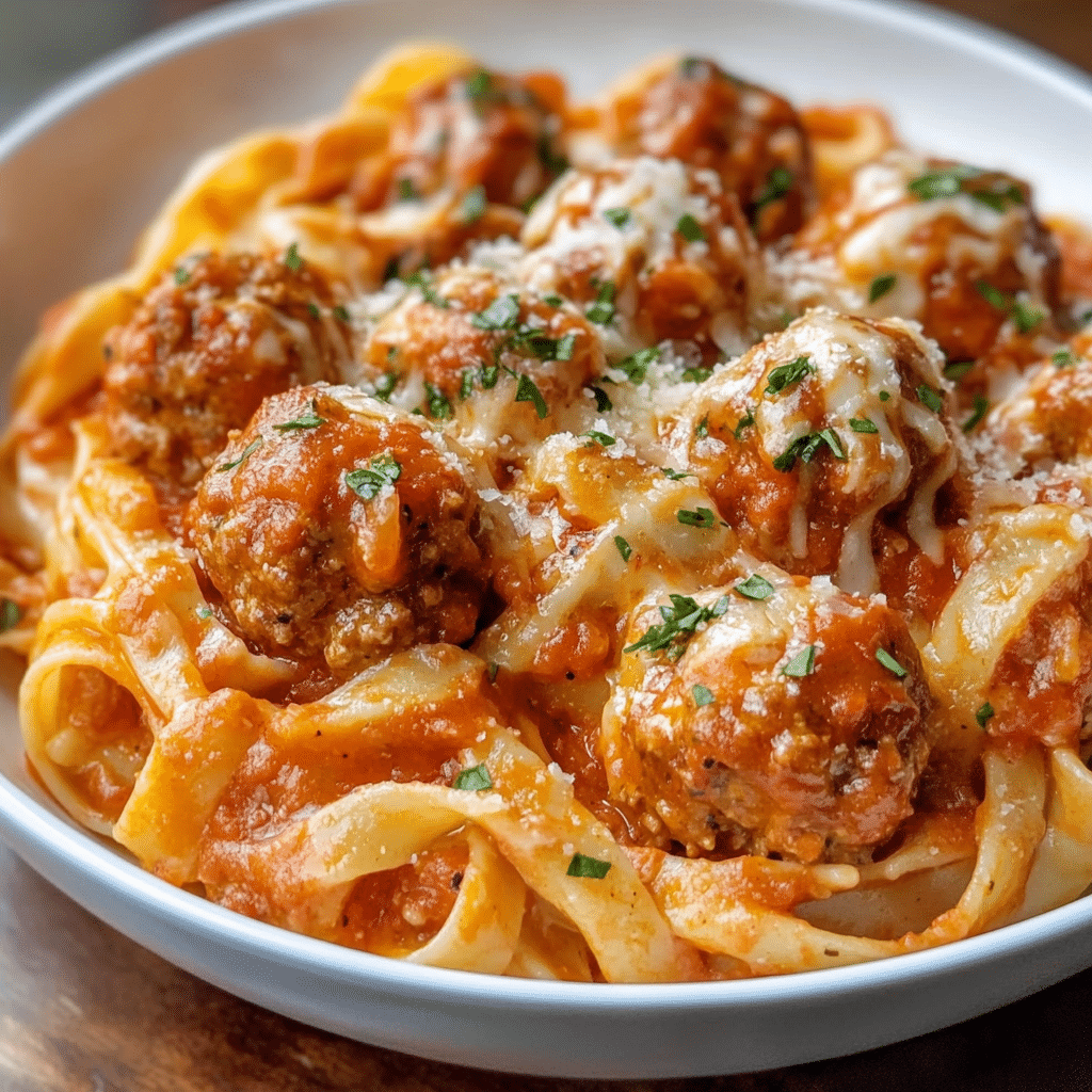 Meatball Pasta with Creamy Tomato Sauce