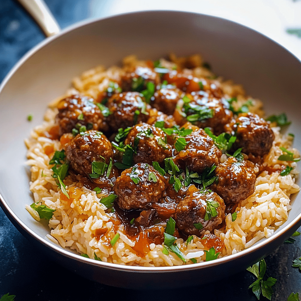 Meatballs and Rice