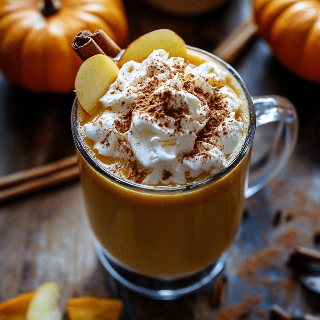 Pumpkin Apple Cider with Cinnamon Cream