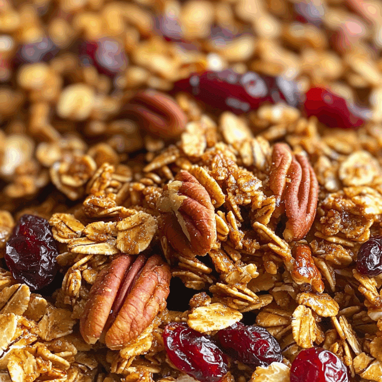 Pumpkin Spice Granola with Pecans and Cranberries