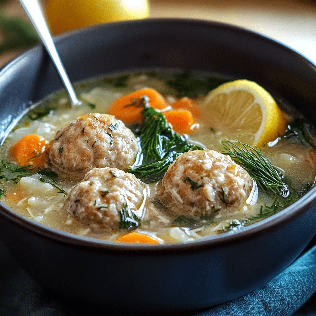 Slow Cooker Greek Meatball Soup