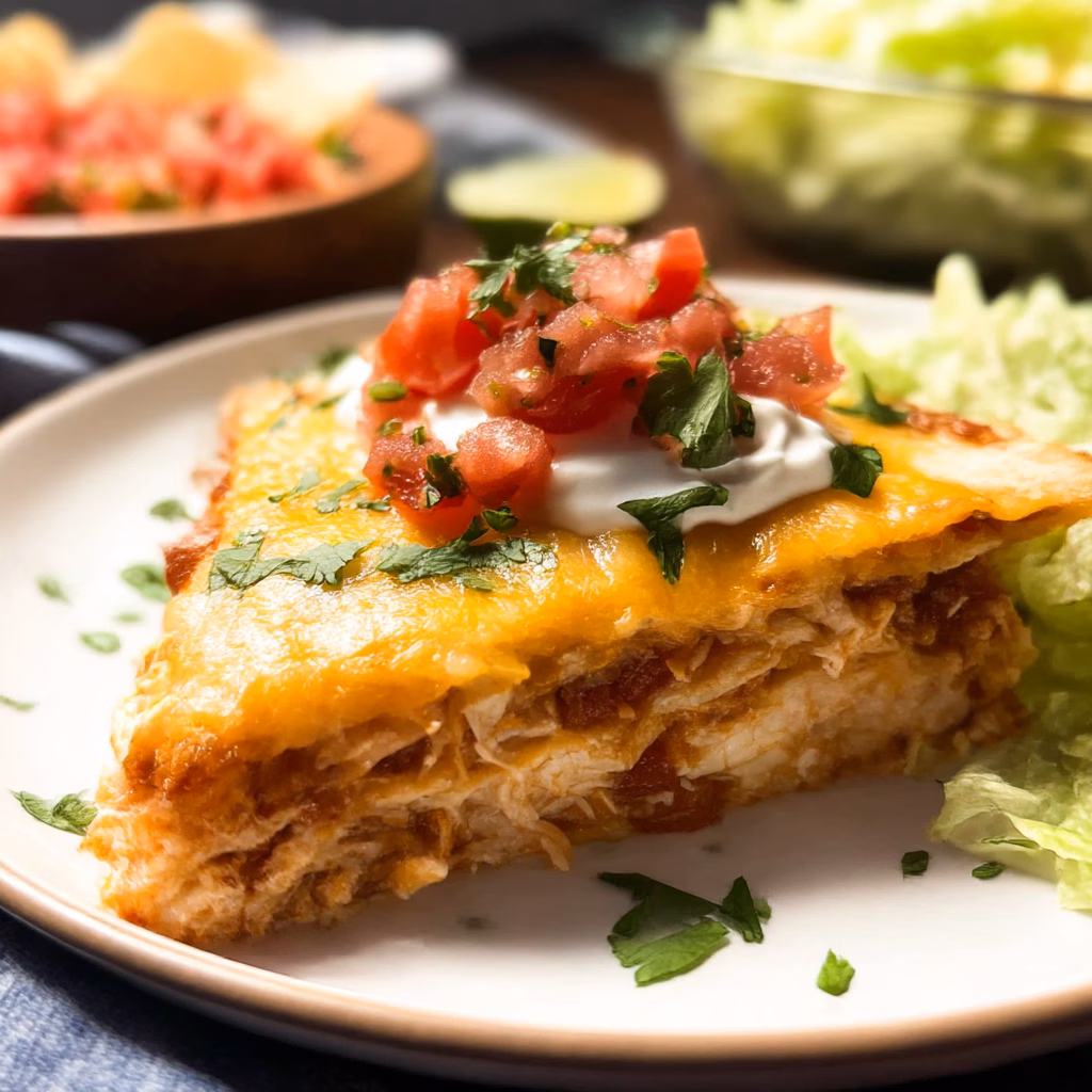4-Ingredient Chicken Quesadilla Casserole
