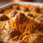 Baked Spaghetti and Meatballs