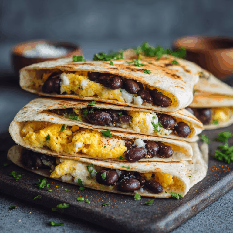 Breakfast Quesadilla with Eggs and Beans