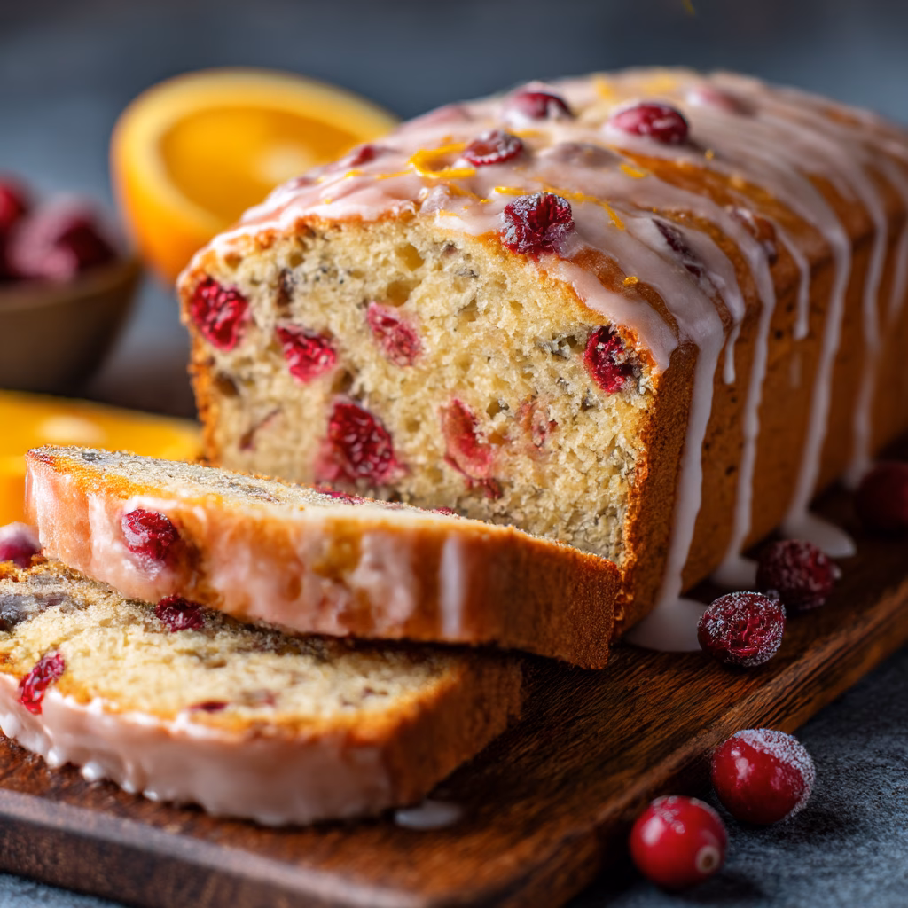 Cranberry Bread with Orange Glaze