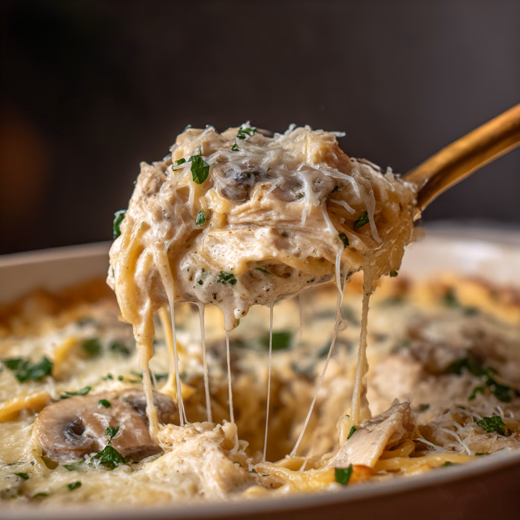 Creamy Chicken Tetrazzini Casserole