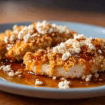 Crispy Feta Chicken with Hot Honey Sauce