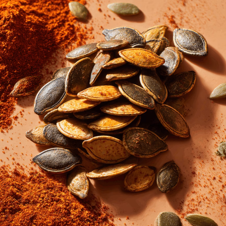 Crispy Roasted Pumpkin Seeds with Chili Powder