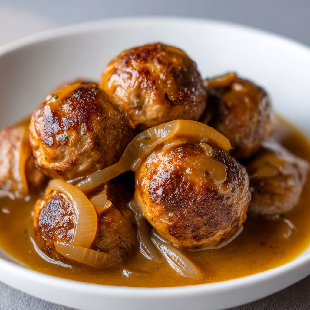 French Onion Meatballs