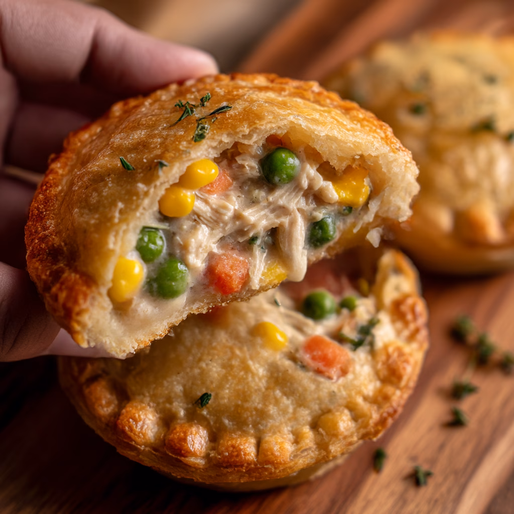Handheld Chicken Pot Pies with Flaky Crust