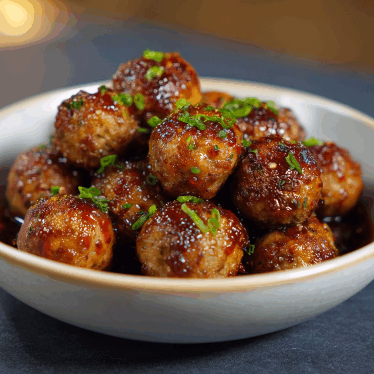 Sticky Honey Garlic Meatballs