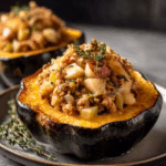 Stuffed Acorn Squash with Ground Turkey and Apples