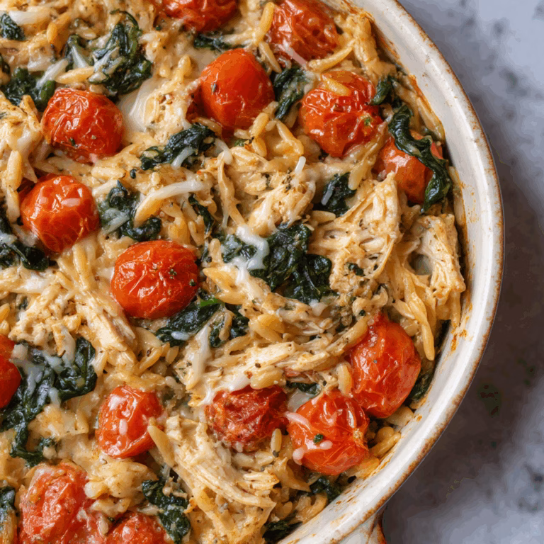 Tuscan Chicken Orzo Bake